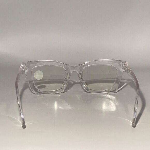 1177 Gretchen Reading Glasses 2.25 Square Clear Oversize NWT - Picture 5 of 9
